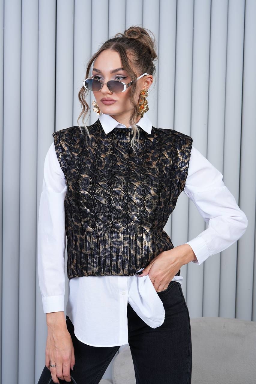 Sleeveless Animal Print Sweater - Brand: My Jest Fashion - Women & Kids, Baby Clothes Wholesale - TheBS Women