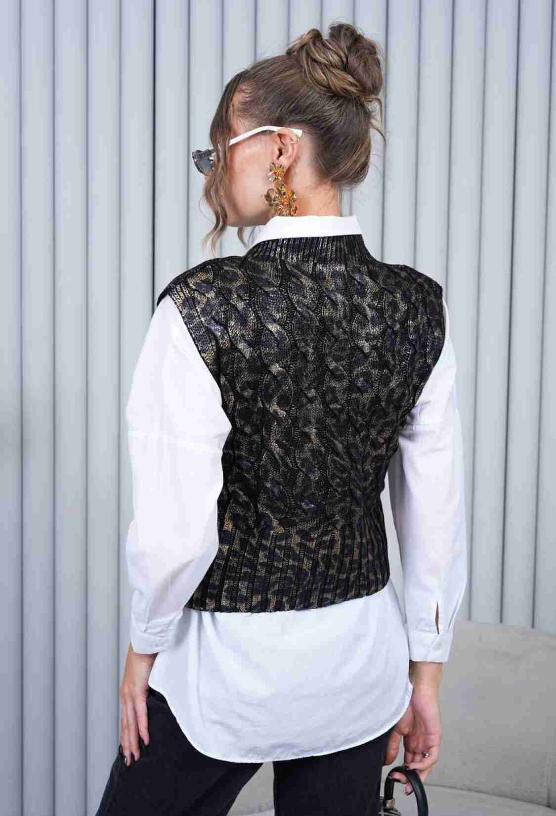 Sleeveless Animal Print Sweater - Brand: My Jest Fashion - Women & Kids, Baby Clothes Wholesale - TheBS Women