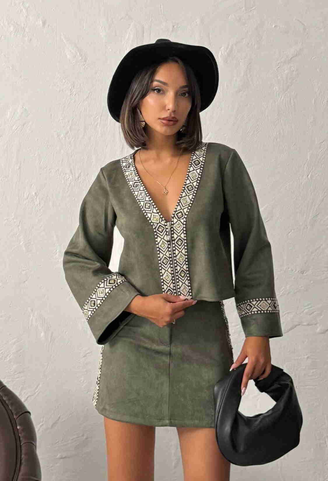 Green Boho Blouse With Plunging Neckline - Brand: Topshow - Women & Kids, Baby Clothes Wholesale - TheBS Women