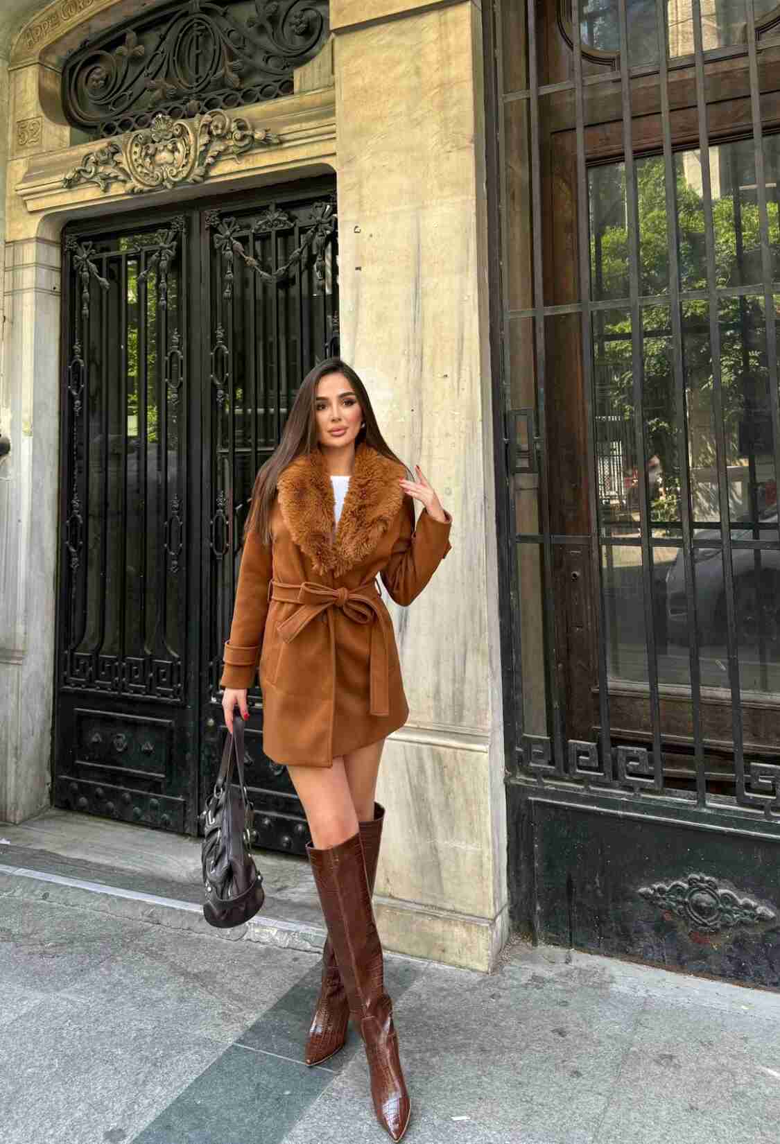 Elegant Slim Fit Wrapover Fur Coat - Brand: My Jest Fashion - Women & Kids, Baby Clothes Wholesale - TheBS Women