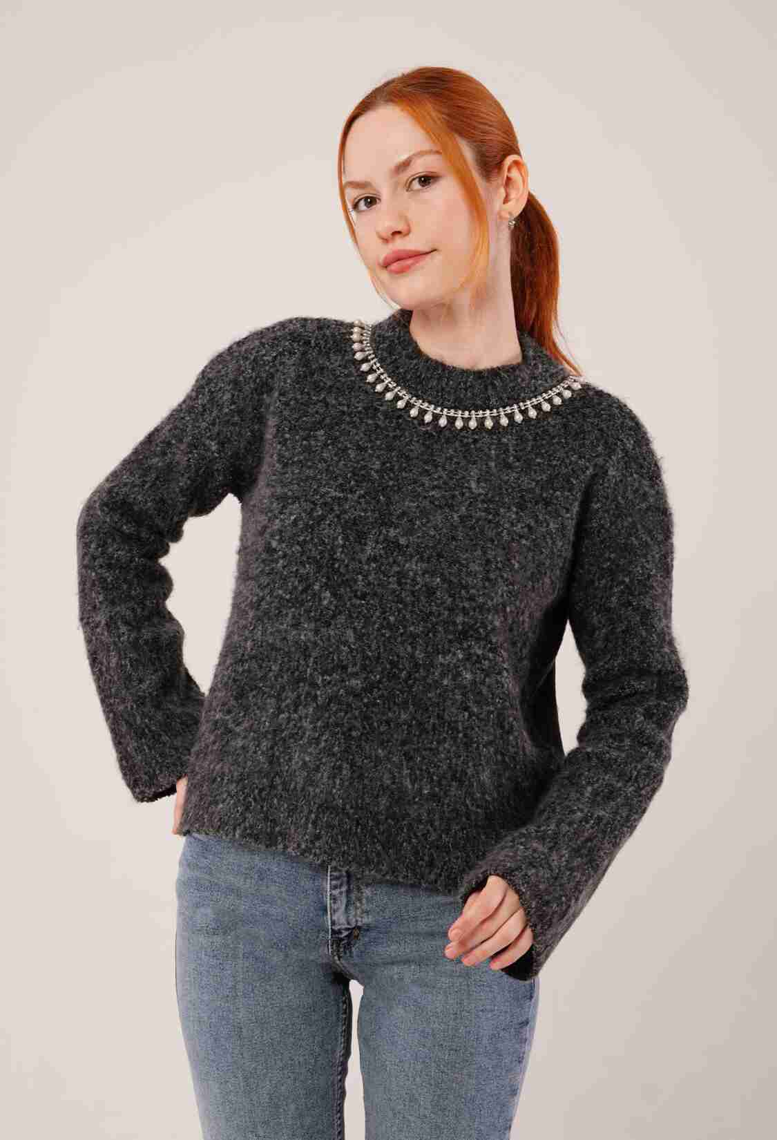 Black Casual Elegant Sweater - Brand: Lustrin - Women & Kids, Baby Clothes Wholesale - TheBS Women