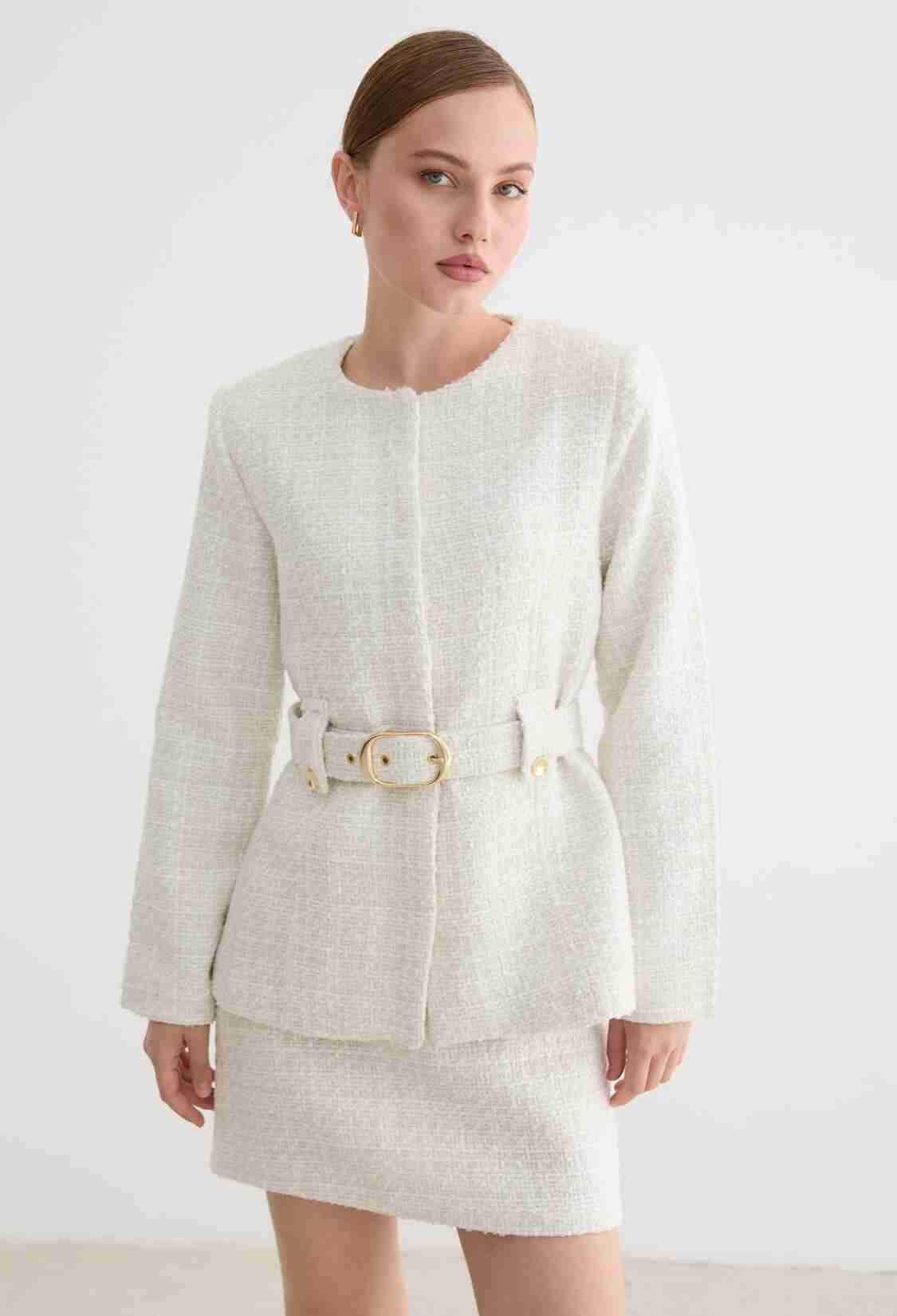 White Elegant Slim Fit Jacket - Brand: Levure - Women & Kids, Baby Clothes Wholesale - TheBS Women