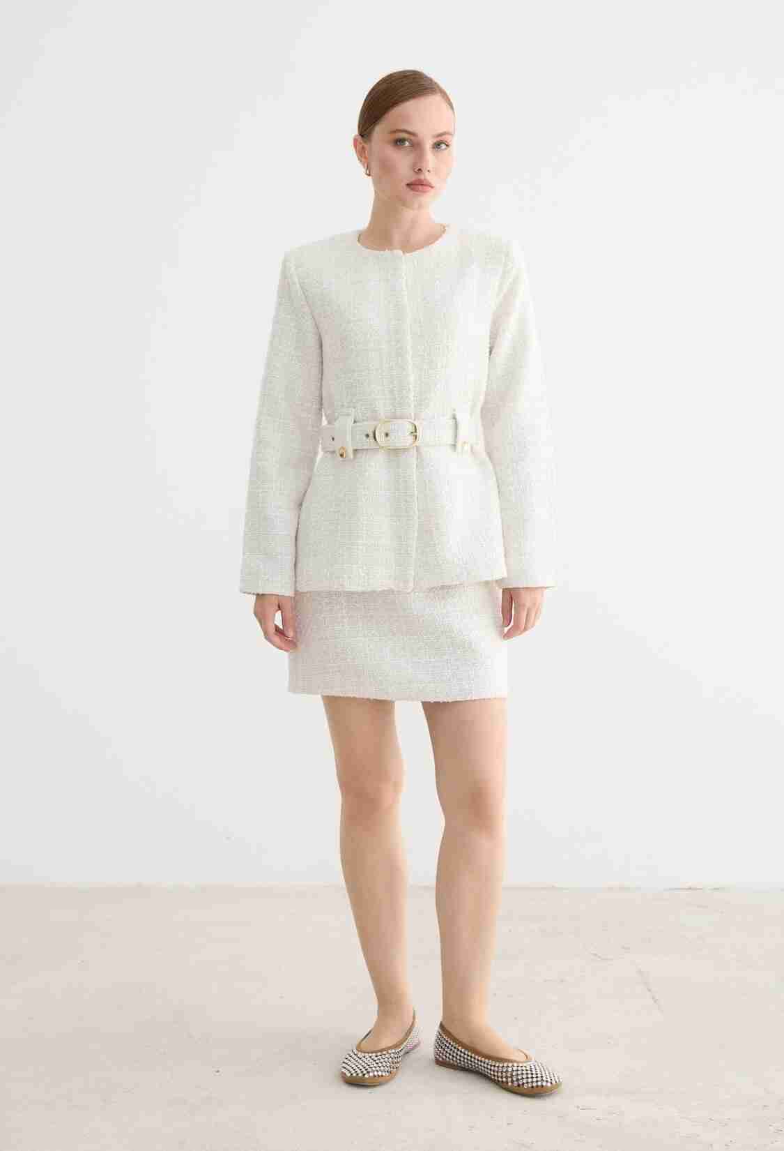 White Elegant Slim Fit Jacket - Brand: Levure - Women & Kids, Baby Clothes Wholesale - TheBS Women