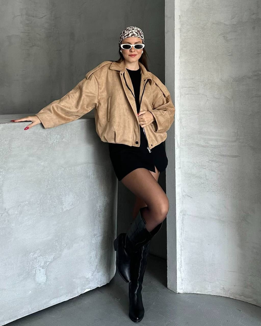 Beige Bomber Jacket Oversized Zip Up Crop - Brand: My Jest Fashion - Women & Kids, Baby Clothes Wholesale - TheBS Women