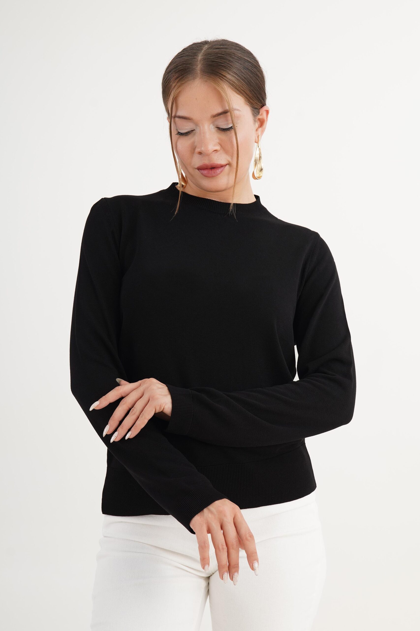 Sweater With Crew Neck And Long Sleeves - Brand: Lustrin - Women & Kids, Baby Clothes Wholesale - TheBS Women