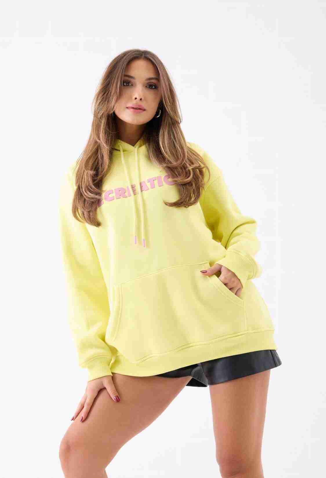 Hoodie With Oversized Fit And Kangaroo Pocket - Brand: Fame - Women & Kids, Baby Clothes Wholesale - TheBS Women