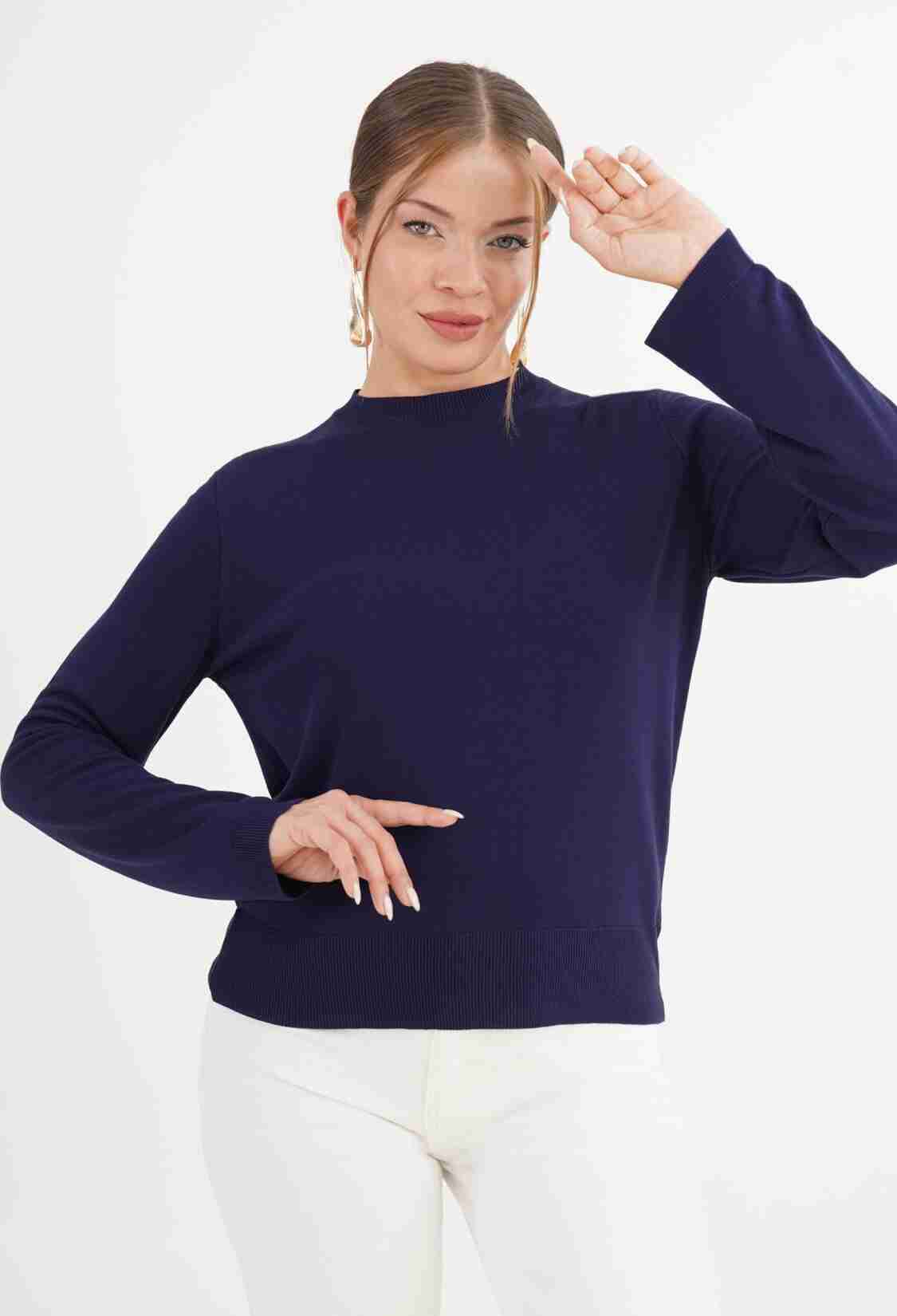 Sweater Casual Elegant Long Sleeve Crew Neck - Brand: Lustrin - Women & Kids, Baby Clothes Wholesale - TheBS Women