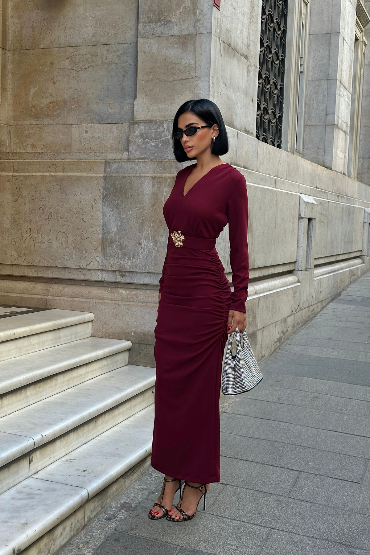 Bodycon V-Neck Floor-Length Dress - Brand: Ello - Women & Kids, Baby Clothes Wholesale - TheBS Women