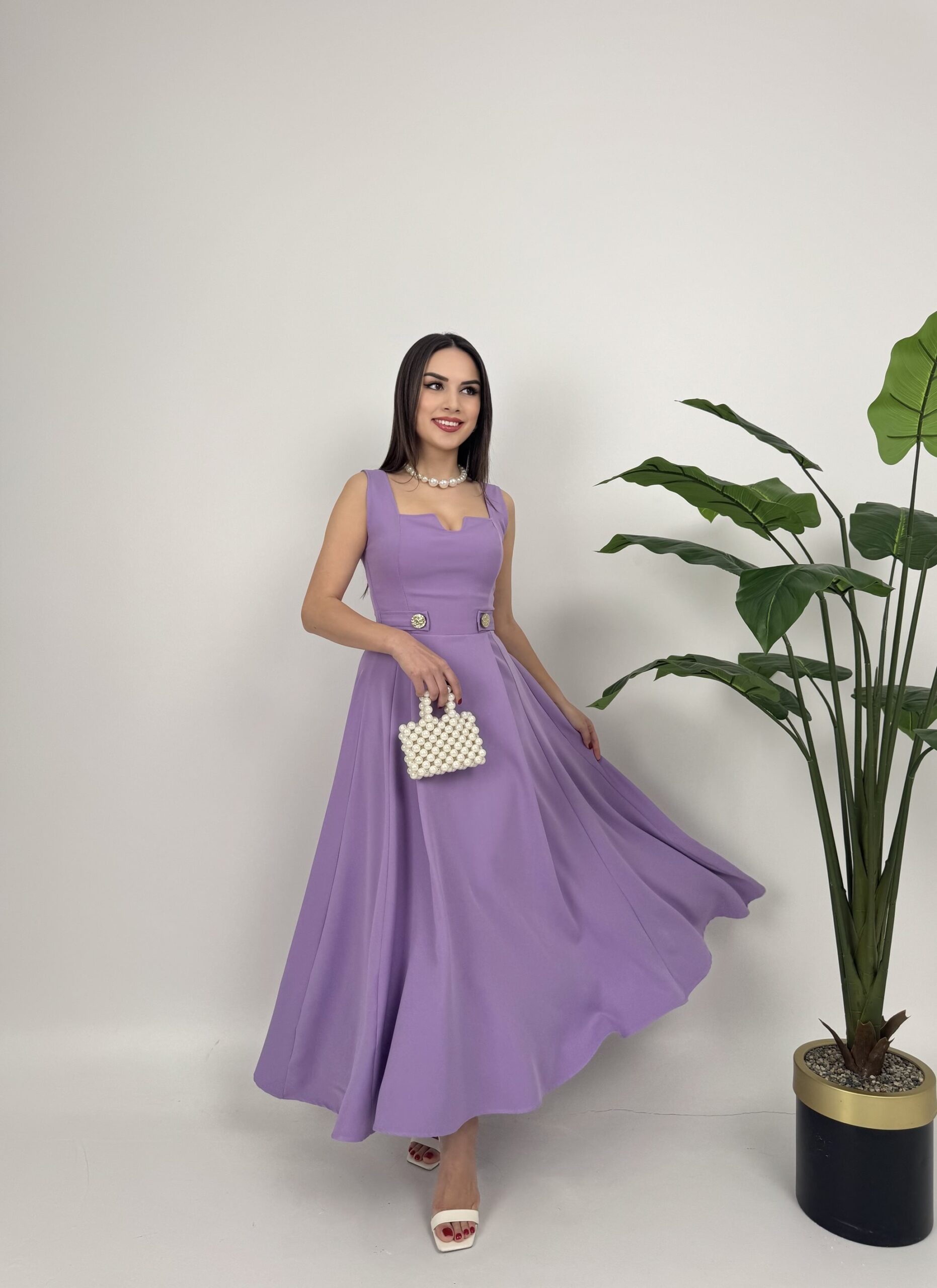 Purple Elegant Fit And Flare Maxi Dress - Brand: Miss Janell - Women & Kids, Baby Clothes Wholesale - TheBS Women