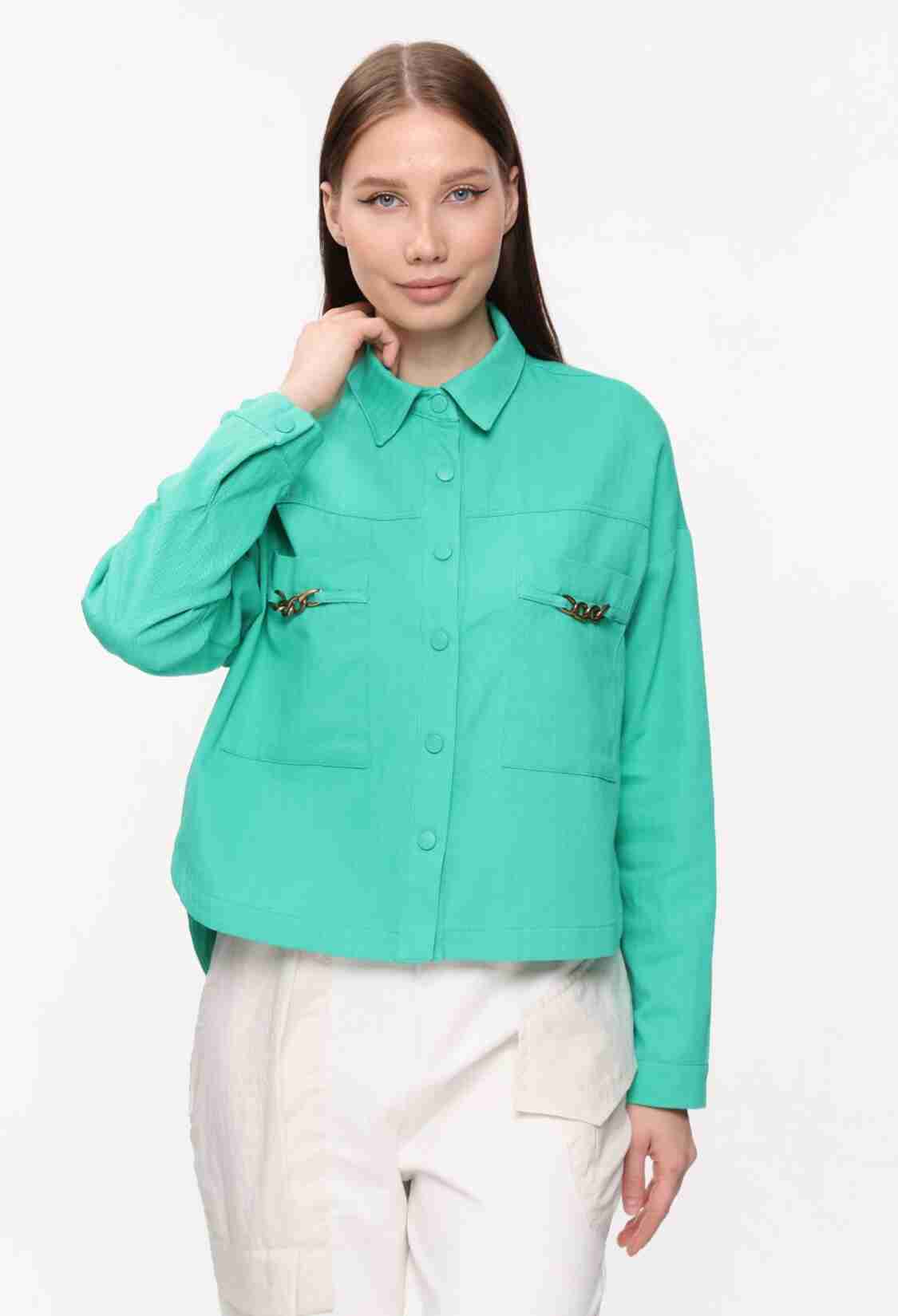 Gabardine Long Sleeve Shirt Collar Loose Fit Women's Jacket - Brand: Ilia - Women & Kids, Baby Clothes Wholesale - TheBS Women
